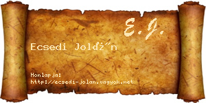 Ecsedi Jolán névjegykártya