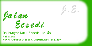 jolan ecsedi business card